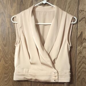 Elegant Cream Sleeveless Women's Top